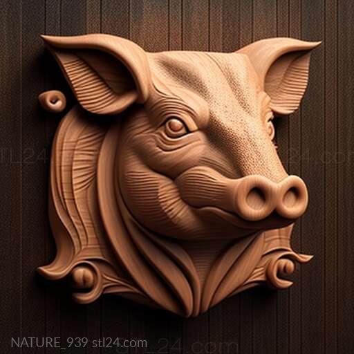 Nature and animals (st pig 3, NATURE_939) 3D models for cnc
